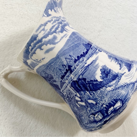 Alfred Meakin “Tintern” Blue White Transferware Pitcher England 1950s 28oz - Picture 11 of 16